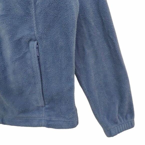 Columbia Fleece Jacket Womens Medium Blue Zip-Up Mock Neck Cozy Outdoor Hiking - Picture 3 of 12